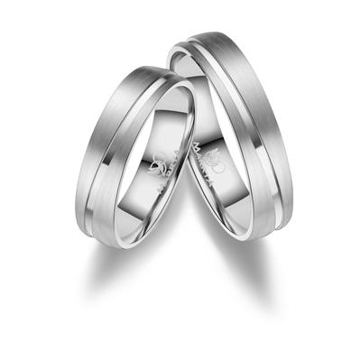 Partnerring MARRYA "Edelstahl Ringe Trauringe Eheringe Partnerringe" Gr. 68, silber (damen ring, silber), Fingerringe, D