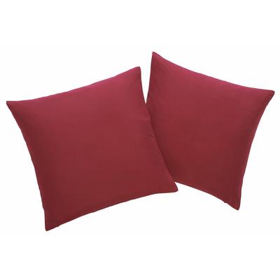 Dekokissen MY HOME "Parry Microfaser" Gr. 1, rot (bordeaux, unifarben), B:40cm L:40cm, Polyester, Dekokissen_Sitzkissen_Kissenhüllen, 2-er Set, unifarben, Kissenhüllen ohne Füllung, mit Reißverschluss Image