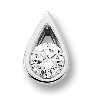 Ketten-Anhänger ONE ELEMENT "0.15 ct Diamant Brillant Tropfen Anhänger aus 585 Weißgold", silber, Schmuckanhänger, Damen