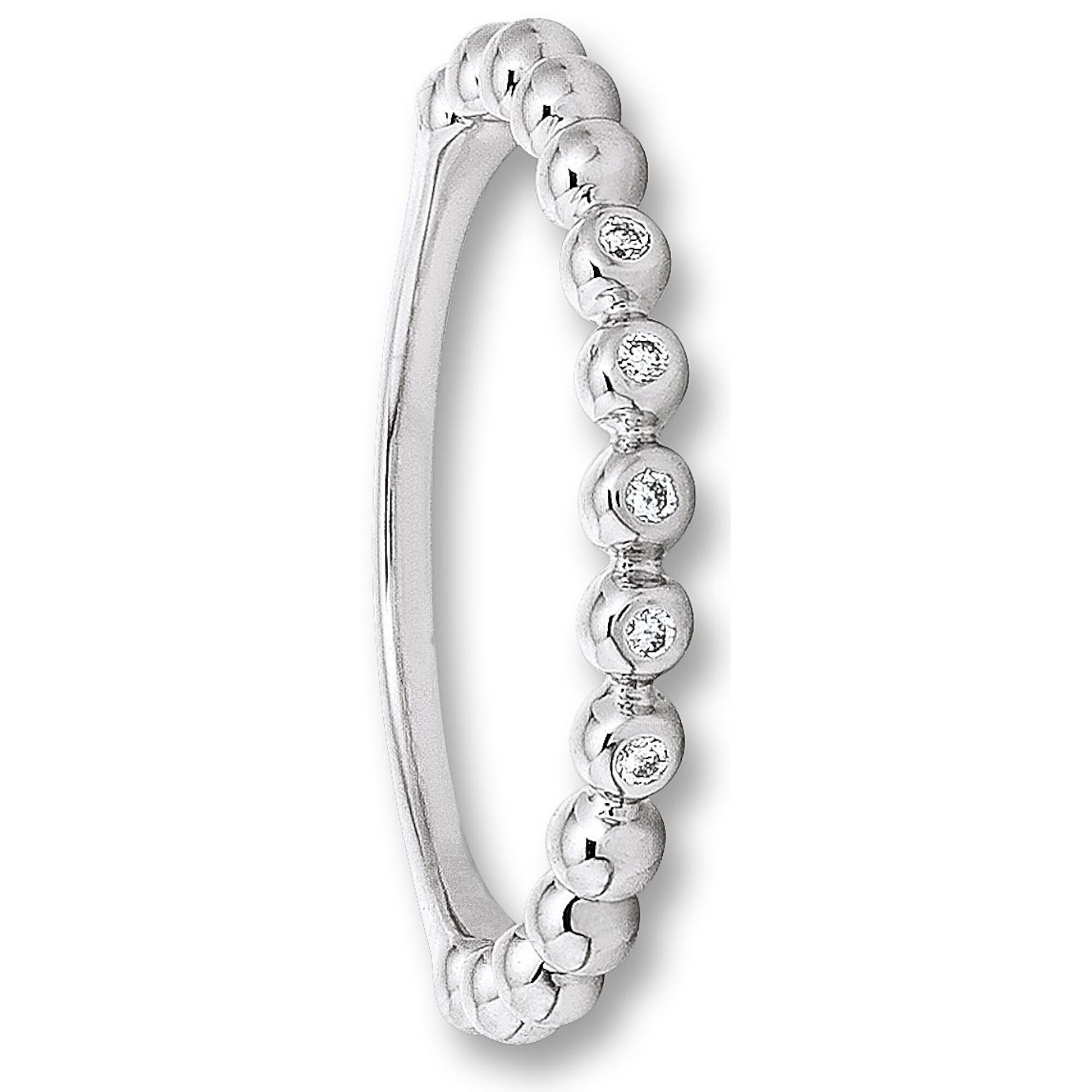 Diamantring ONE ELEMENT "0.04 ct Diamant Brillant Ring aus 585 Weißgold" Gr. 58, silber, Fingerringe, Damen, 58,mit Diamant, Diamanten Weißgold 585, Diamanten, Weißgold 585, Damen Gold Schmuck Image
