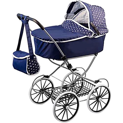 Puppenwagen BAYER ""Classic Deluxe"" blau (blau, weiß) Kinder mit Wickeltasche