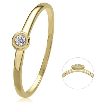 Diamantring ONE ELEMENT "0,03 ct Diamant Brillant Ring aus 585 Gelbgold" Gr. 52, gold, Fingerringe, Damen, 52,mit Diamant, Gelbgold 585-Diamanten, Gelbgold 585, Diamanten, Damen Gold Schmuck Image