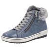 Winterboots REMONTE, Damen, Gr. 40, blau (blau, grau), Leder, Textil, sportlich, Schuhe, Plateau, Outdoorschuh Schnürboots mit wasserabweisender TEX-Membran