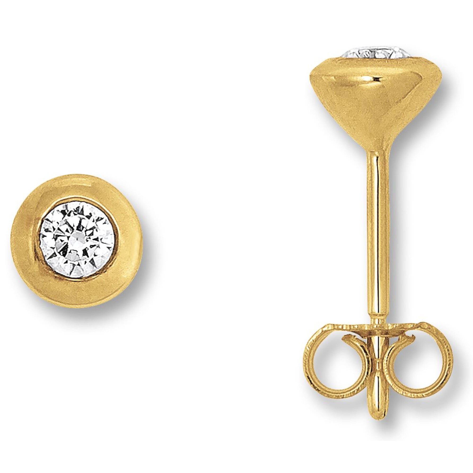 Paar Ohrhänger ONE ELEMENT "Zirkonia Zarge Ohrringe Ohrstecker aus 333 Gelbgold", gold, Ohrringe, Damen, Damen, Gelbgold 333 Gold, Gelbgold 333, Gold, Zeitlos elegant – mit Liebe zum Detail gefertigt