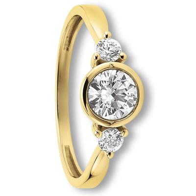 Goldring ONE ELEMENT "Zirkonia Ring aus 333 Gelbgold" Gr. 48, gold, Fingerringe, Damen, 48,mit Zirkonia, Gelbgold 333, Damen Gold Schmuck Image