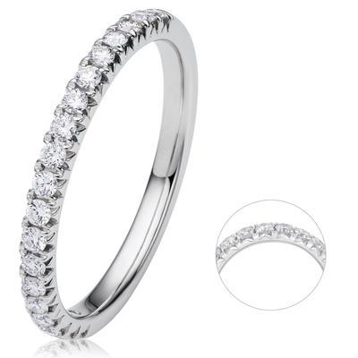 Diamantring ONE ELEMENT "0.33 ct Diamant Brillant Memoire Ring aus 585 Weißgold" Gr. 60, silber, Fingerringe, Damen, 60, Weißgold 585-Diamanten, Weißgold 585, Diamanten, Damen Gold Schmuck Memoire Image
