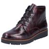 Plateaustiefelette RIEKER, Damen, Gr. 39, rot (bordeaux), Lacklederimitat, glänzend, sportlich, Schuhe, Schnürstiefelette, Keilboots mit Anziehschlaufe in glänzendem Look