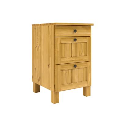 Unterschrank HOME AFFAIRE "Alby2", beige (natur gebeizt, gewachst), B:50cm H:85cm T:60cm, Massivholz, Schränke, Mit Metallgriffen, Breite 50 cm Image