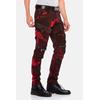 Straight-Jeans CIPO & BAXX "Jeans", Herren, Gr. 33, Länge 32, rot (burgundy), 98% Baumwolle;2% Elasthan, bedruckt, Basic, figurumspielend lang, Jeans, mit Biker- und Punk-Elementen, CD558