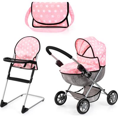 Puppenwagen BAYER "Cosy Set, rosa" rosa Kinder mit Puppenhochstuhl und Wickeltasche