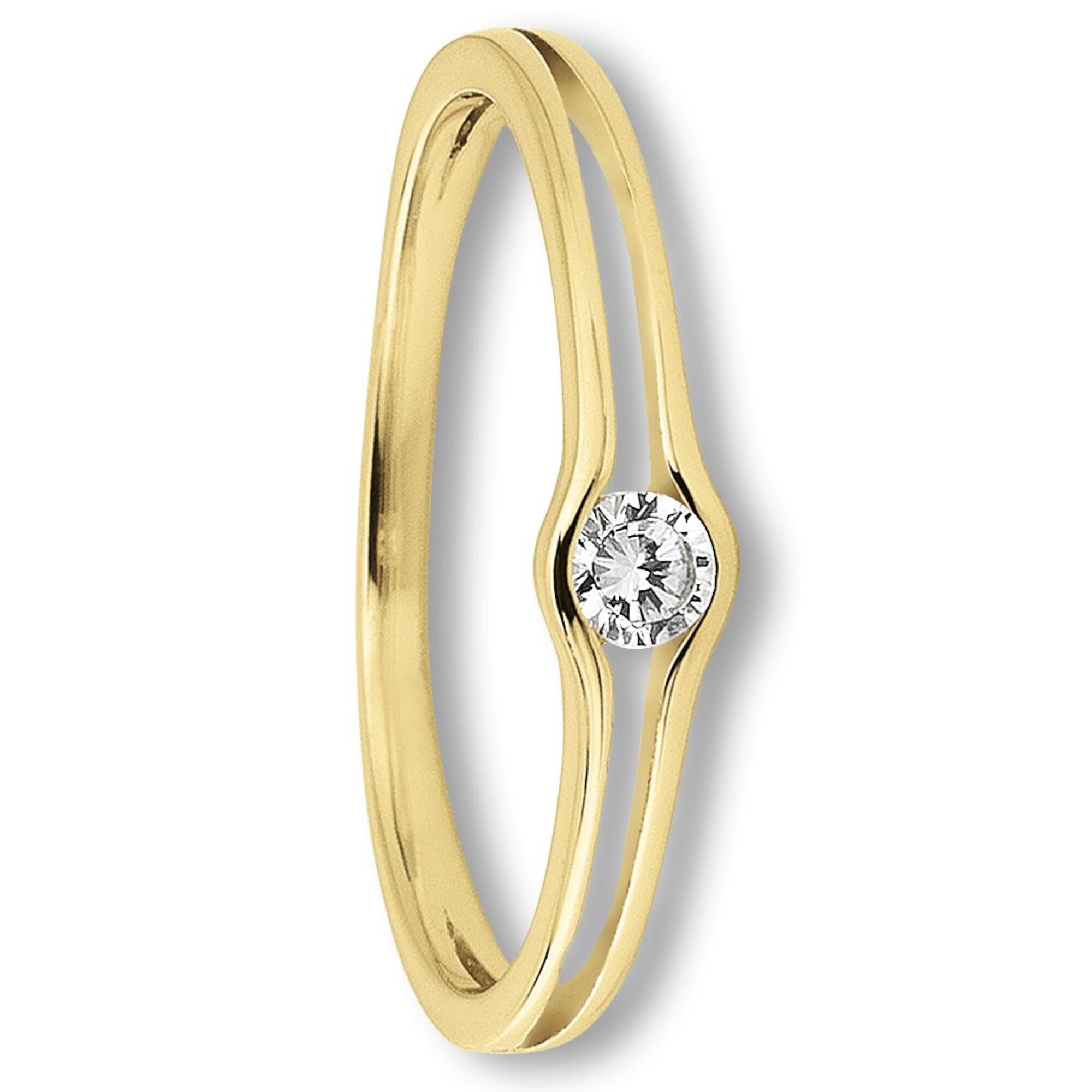 Goldring ONE ELEMENT "Zirkonia Ring aus 333 Gelbgold" Gr. 60, gold, Fingerringe, Damen, 60,mit Zirkonia, Gelbgold 333 Gold, Gelbgold 333, Gold, Goldring, Kleines Statement – persönlich, stilvoll, alltagstauglich Image