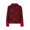 Stehkragenpullover S.OLIVER BLACK LABEL, Damen, Gr. 48, rot (plum schwarz), Obermaterial: 70% Polyacryl, 30% Polyester, Intarsienmuster, casual, regular fit taillenbedeckt, ohne Ausschnitt, Langarm gerader Abschluss, Pullover, mit Intarsienmuster