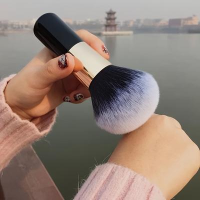 TEMU Large Soft Long Bristle Powder Brush, Blush Brush For Beginners, Wet Or Dry Foundation Application, Setting, Brush Image