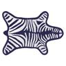 Jonathan Adler - Tapis de bain Zebra - Bleu - Coton - Designer Jonathan Adler