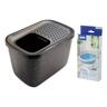 Lettiera per gatti Savic Hop effetto marmo Kit iniziale: Toilet effetto marmo nero/oro + 6 Bag it up