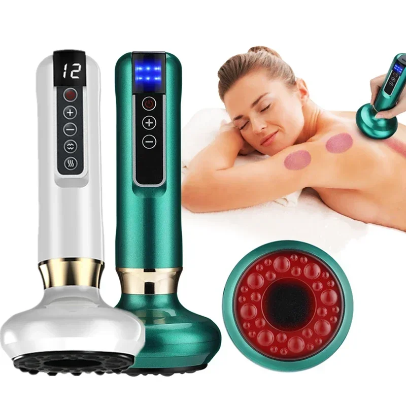 Masseur électrique tricolore GuaSha Anti-Cellulite ventouse sous vide beauté santé grattage chaleur infrarouge minceur Massage Thera