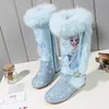 Disney Mädchen Cartoon Frozen Boot Elsa Princess Modestiefel plus samtige Kinderschuhe