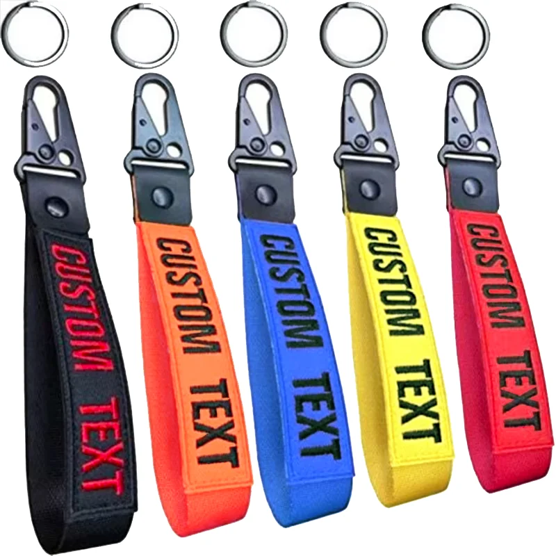 Personalisierte Schlüsselanhänger mit Namen, bestickter Schlüsselanhänger, Handschlaufe, Autoschlüsselanhänger, individuell Image