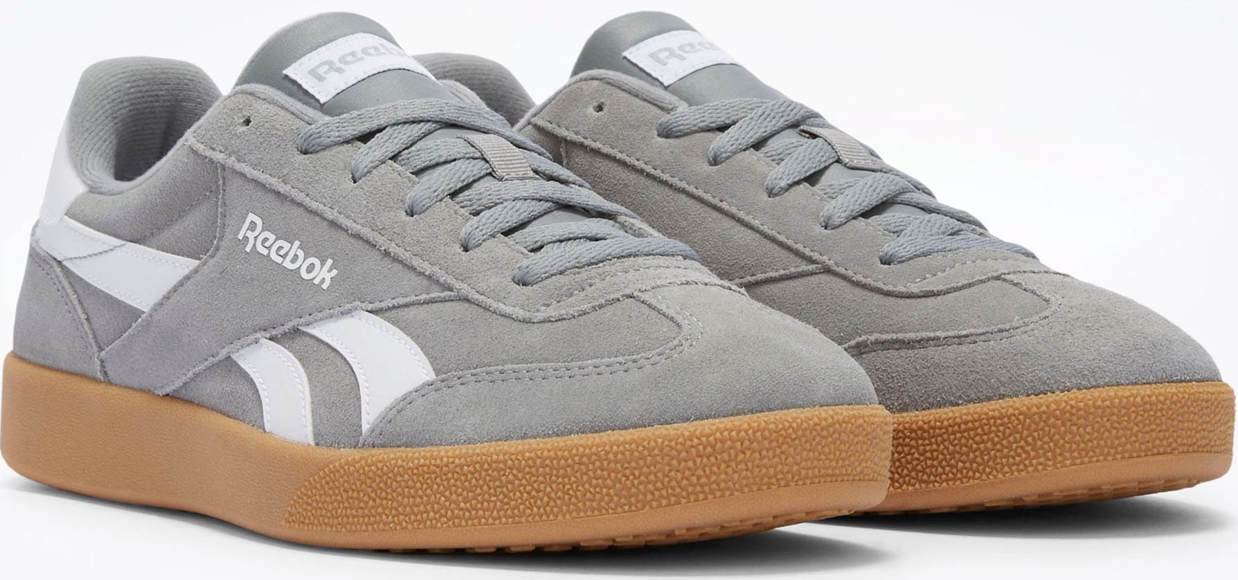 Sneaker REEBOK CLASSIC "REEBOK SMASH EDGE", Damen, Gr. 43, grau (grau3, weiß, gum1), Leder, Synthetik, Schuhe Sneaker