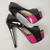 Laigzem Frauen Heels Cut Outs Pump Patchwork Slip auf dünnen High Heels Sandalen Plattform Damenschuhe Frau Größe 39 45 48 52