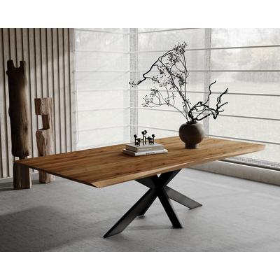 BlackWood »Table4YOU Austin« Wildeiche Massivholztisch gerade Kante / Wildeiche rustik / 4 cm / 220x100 cm Image