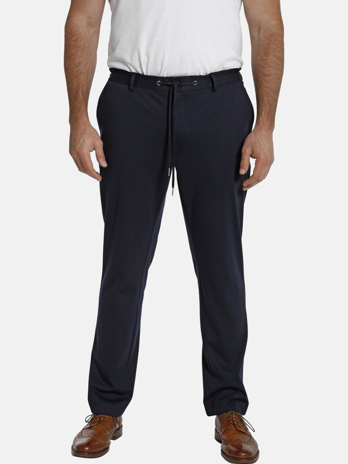 Stoffhose CHARLES COLBY "Hose DUKE BERNARD", Herren, Gr. 60, N-Gr, blau (dunkelblau), Obermaterial: 79% Polyester COOLMAX PES(Coolmax). 21% Viskose CV., Hosen Stoffhose