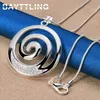 Mode 925 Sterling Silber 16-30 Zoll Hip Hop Spirale Runde Zirkon Halskette Frau Hochzeit Freundin Charme Hochzeit geschenk Schmu