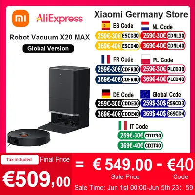 Global Version Xiaomi Robot Vacuum X20 Max Voice Control Automatic Dust Collection Whole House Scan Image