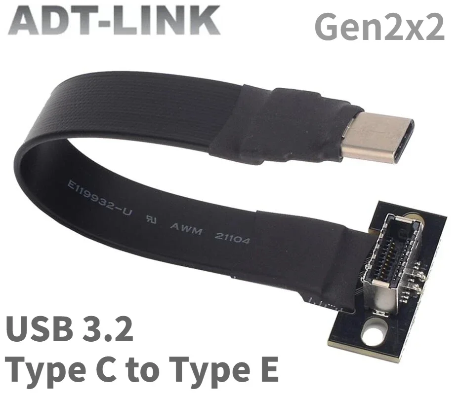 ADT 20 Gbit/s Interner USB 3.2 Gen 2x2 Typ C auf Typ E-Adapter Flachbandkabel USB 3.2 Typ C-E für ITX ATX Mainboard A4 PC-Gehäuse Image