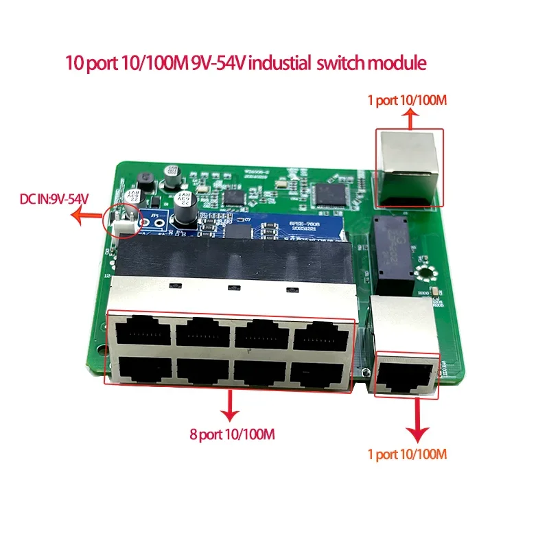 Standardprotokoll 802.3AF/AT 48V POE OUT/48V PoE-Switch 100 Mbit/s 8-Port-POE mit 2-Port-Uplink/NVR-Industrieschalter Image