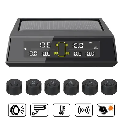 External Sensor Monitoring Tire Pressure Range LCD Color Screen 6Pcs/set Tire Pressure Monitoring