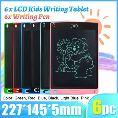 2024 Learning Set 6PC 8.5 inch LCD Display Electronic Writing Tablet Drawing Board Children Graffiti