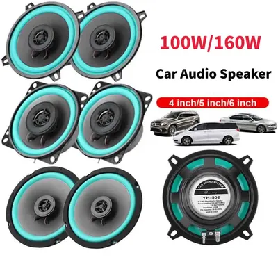 2Pcs 4/5/6 Inch HiFi Coaxial Subwoofer 100W/160W Car Automotive Audio Music Stereo 12V 92dB Full