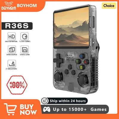 BOYHOM NEW R36S Retro Video Game Console Linux System 3.5 Inch IPS Screen Portable Pocket Player