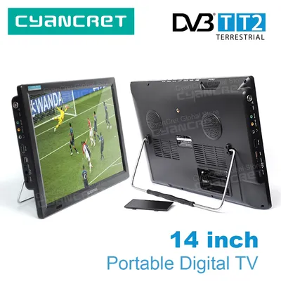 LEADSTAR D14C 14" Portable TV Without Battery DVB-T2 TDT Digital and Analog Mini Small Car Television Support HD-IN H.265 AC3