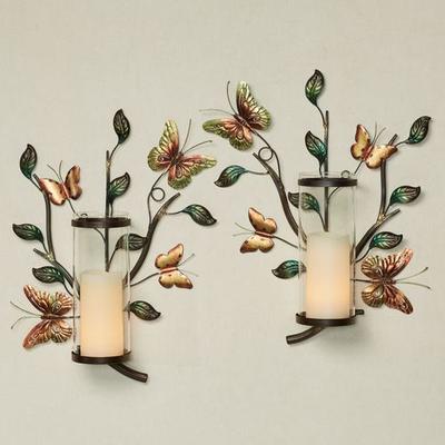 Flight of the Butterfly Wall Sconces Green Set of Two, Set of Two, Green