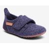 Hausschuh BISGAARD "casual wool", Kinder, Gr. 26, blau (dunkelblau), Wolle, klassisch, Schuhe, Klettschuh mit Lammwolle gefüttert, Größenschablone zum Download