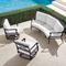 Carlisle 3-pc. Curved Sofa Set in Onyx Aluminum - Standard, Melon - Frontgate
