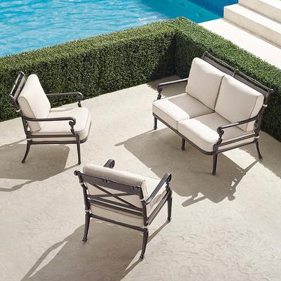 Carlisle 3-pc. Loveseat Set in Slate Aluminum - Quick Dry, Cobalt - Frontgate