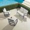 Carlisle 3-pc. Loveseat Swivel Set in Onyx Aluminum - Standard, Sailcloth Salt - Frontgate
