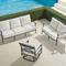 Carlisle 3-pc. Sofa Swivel Set In Slate Aluminum - Sunbrella Rain, Rain Cobalt - Frontgate