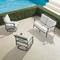 Carlisle 3-pc. Loveseat Swivel Set In Slate Aluminum - Sunbrella Rain, Rain Resort Stripe Black - Frontgate