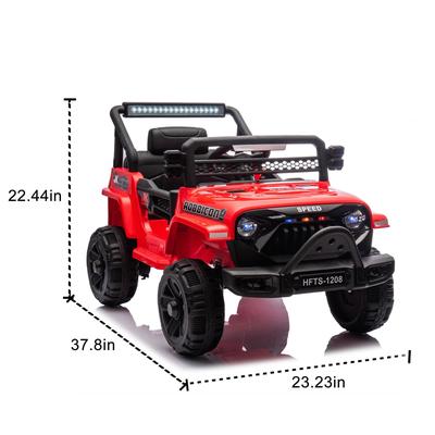 Kids' 12V Ride-On Truck with Early Education, LED Lights, and Music, Perfect Holiday Gift