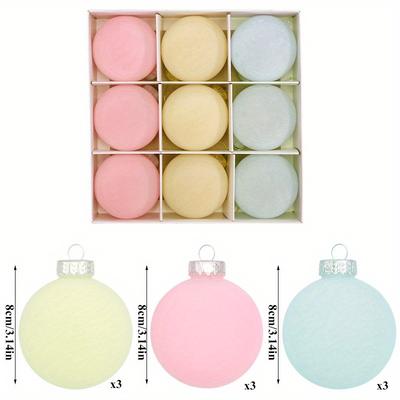 TEMU 9pcs, Christmas Ball 8cm Christmas Supplies Christmas Tree Pendants Decorations