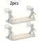 TEMU 2pcs/1pc Cute White Small Men's Wall Mounted Storage Rack - No Drilling Required, Bathroom And Kitchen Organization, Cosmetics Storage, Room Decoration