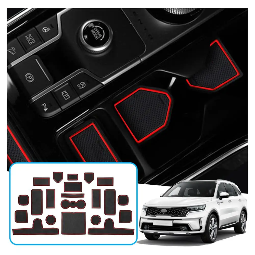 LFOTPP Auto Porta Groove Mat per Kia Sorento MQ4 2020-2024 Antiscivolo Mat in gomma Gate Slot Pad Auto Interior Kia Sorento Accessori