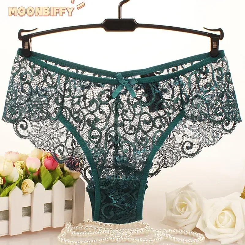 Große Größe Sexy Spitze Höschen Frauen Dessous Shiny Transpanrent Sheer Spitze Slip Große Größe Brasilianische Weibliche S M L XL Plus Größe