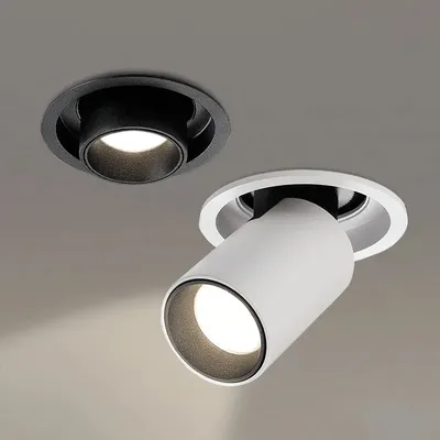 Dehnbare LED Einbau Down light 7w 12w Aluminium runde Cob LED Decke ausziehbarer Winkel Spot Spot für Innenraum einstellen