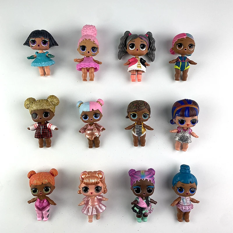 1 satz 1 Stück Puppe + 1 Stück Kleidung Große 8 cm Schwester Puppen Kinder Sammlung Punk Lols Mädchen kleid Puppe Geburtstag Geschenk Spielen Spielzeug