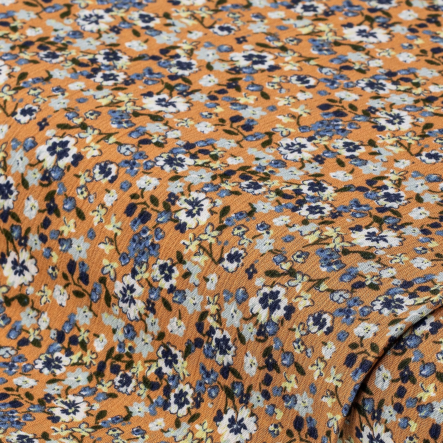 Viskose-Crêpe Blümchen, braun-color